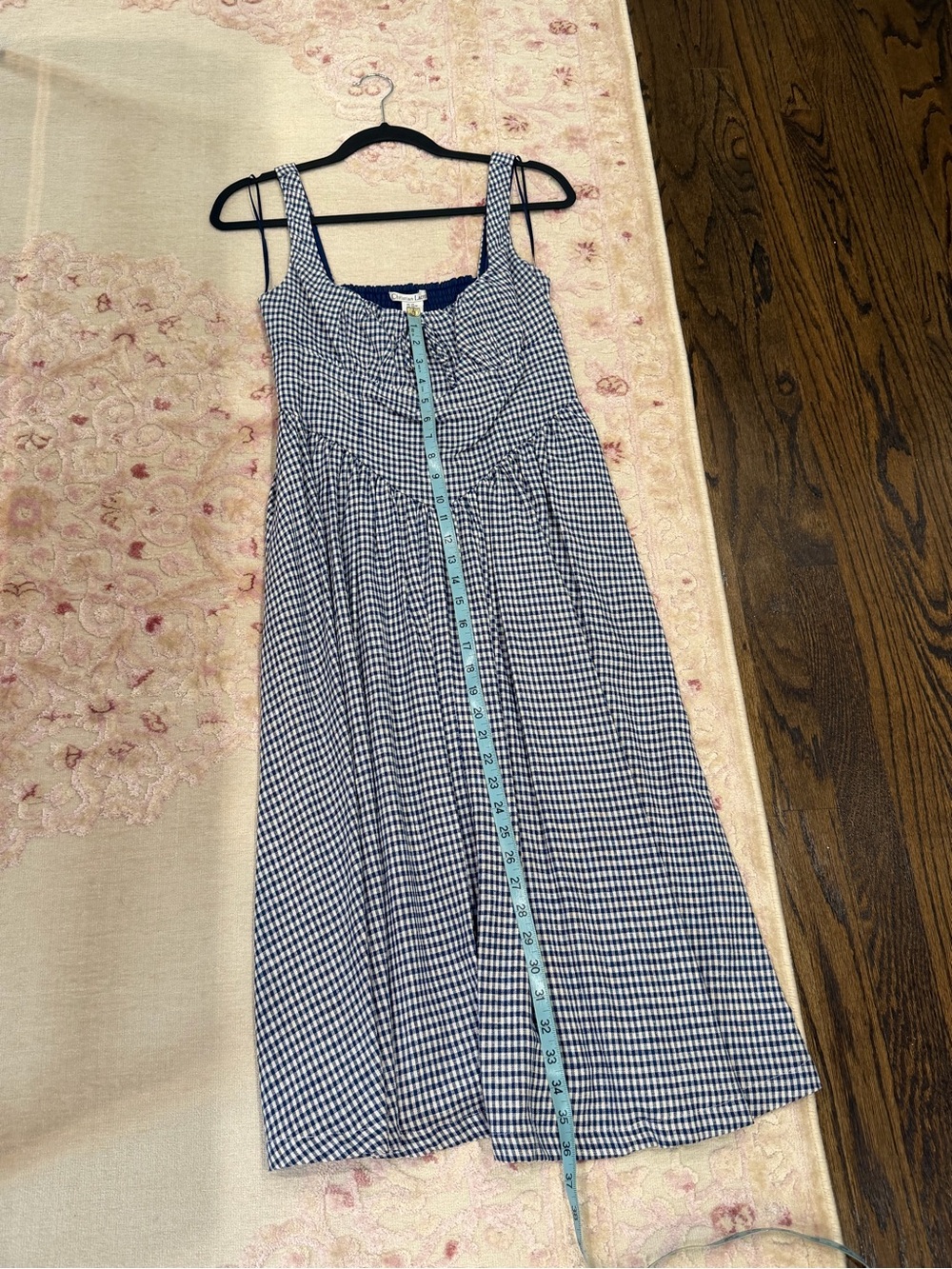 Christian Lacroix Blue and White Gingham Maxi Dress - Picture 8 of 9